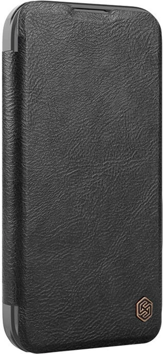 Mbështjellës Nillkin Qin Prop Leather për iPhone 16, i zi