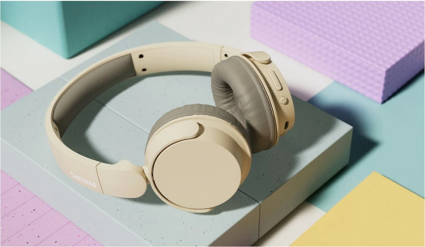 Kufje wireless Philips TAH3209BG/00, Bluetooth 5.3, 25h bateri, USB-C, bezhë