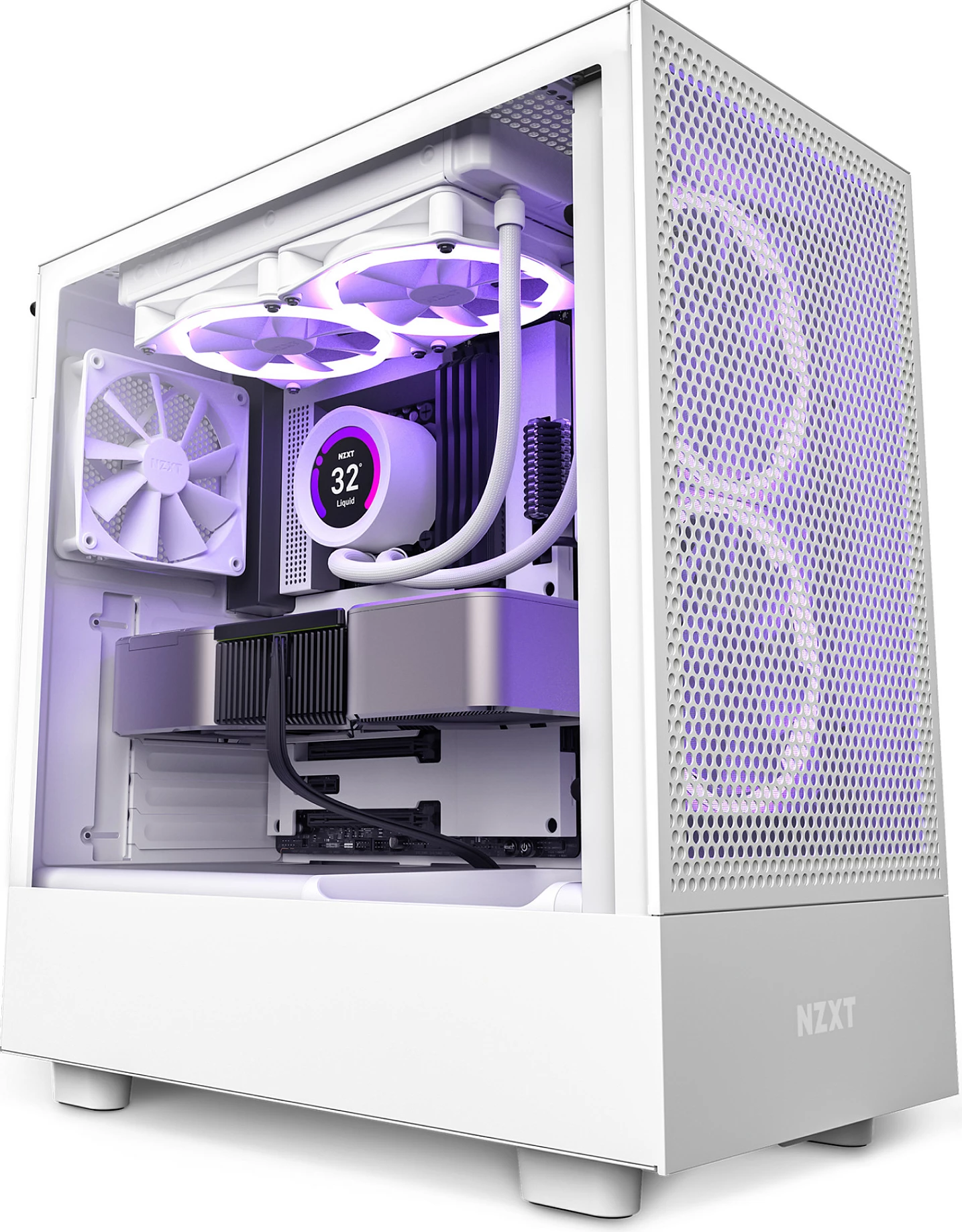 Kasë NZXT H5 Flow, Midi Tower, ATX/EATX/micro ATX/Mini-ITX, Tempered Glass, e bardhë