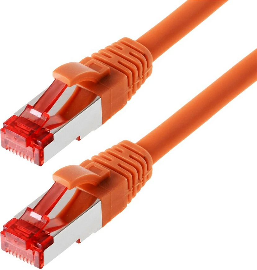 Kabllo rrjeti Helos Cat6 S/FTP (PIMF) 30m, RJ-45 në RJ-45, portokalli