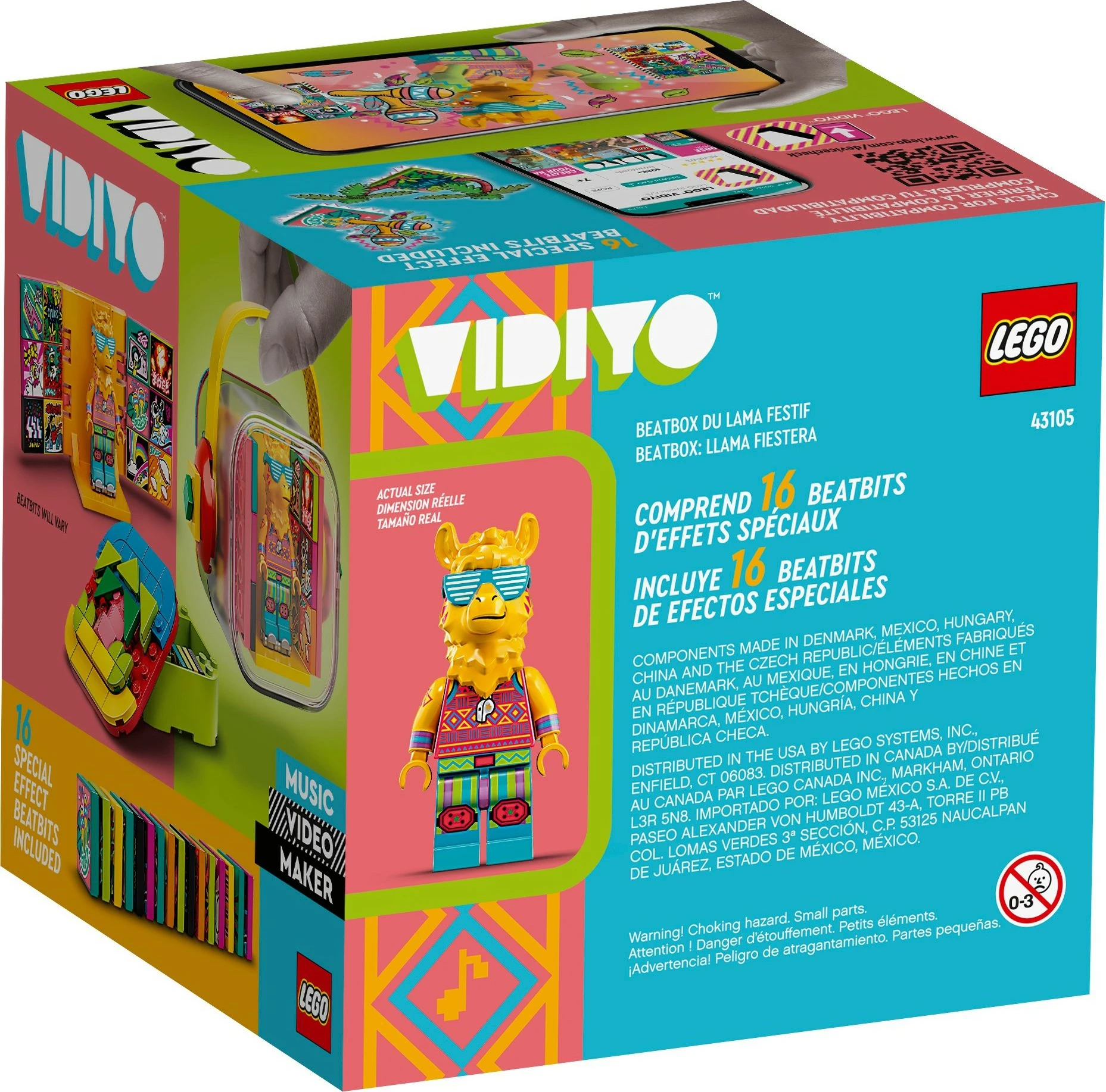 Set ndërtimi LEGO VIDIYO Party Llama BeatBox, 82 copë, shumëngjyrësh