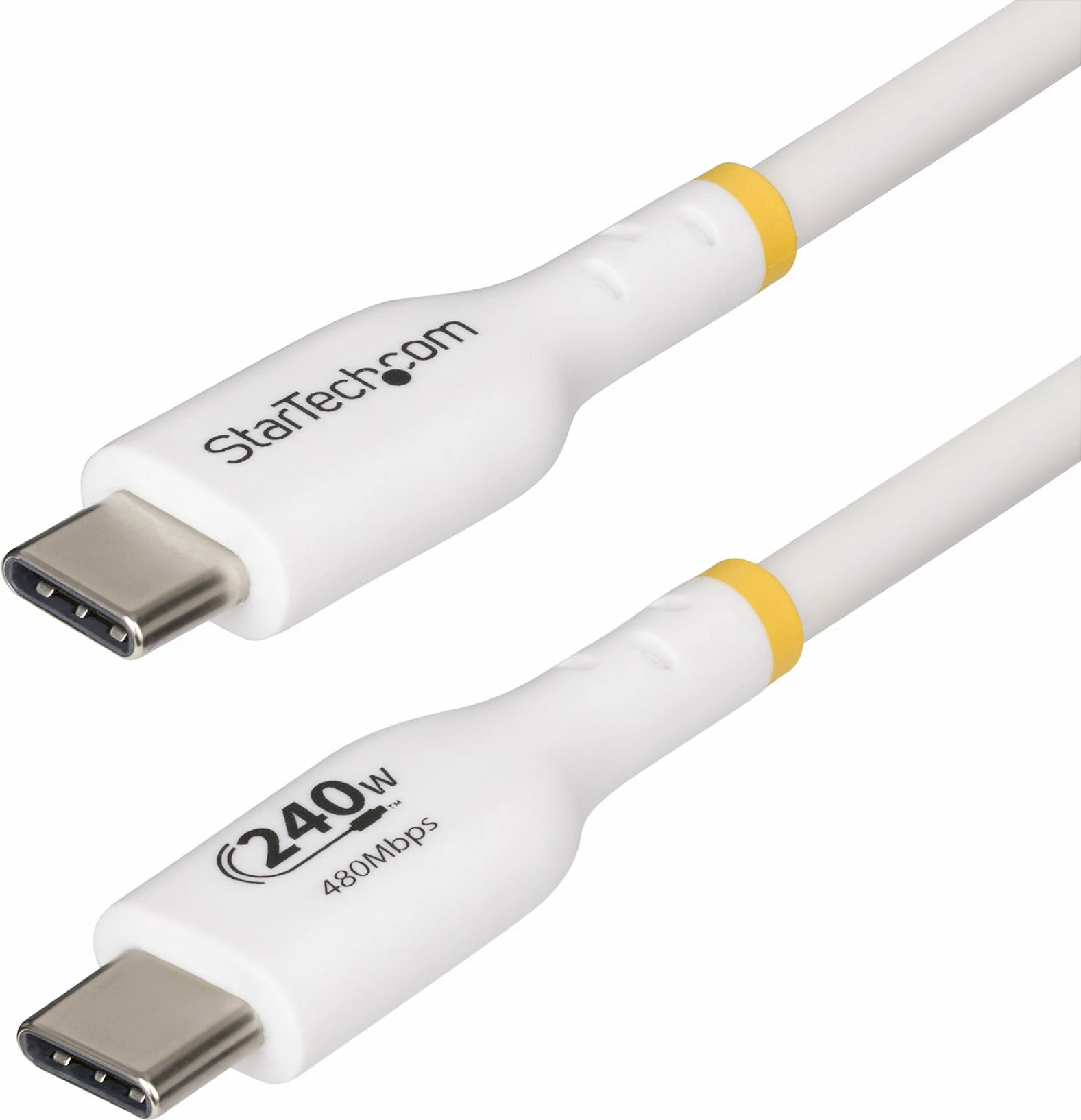 Kabllo USB-C StarTech, 2m, Power Delivery 240W (5A), 480Mbps, e bardhë