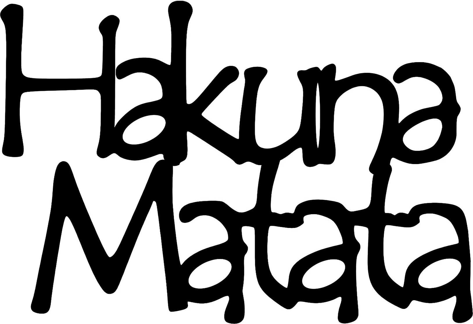 Aksesor dekorativ metalik për mur, Hakuna Matata, i zi, 69x1.5x47cm