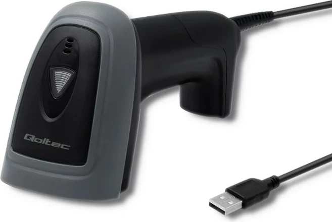 Skaner për barkode Qoltec 50863, 1D/2D, USB, i zi