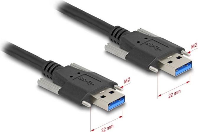 Kabllo USB DeLOCK 80998, USB-A në USB-A, 1 m, USB 3.2 Gen 1, 5 Gbit/s, e zezë