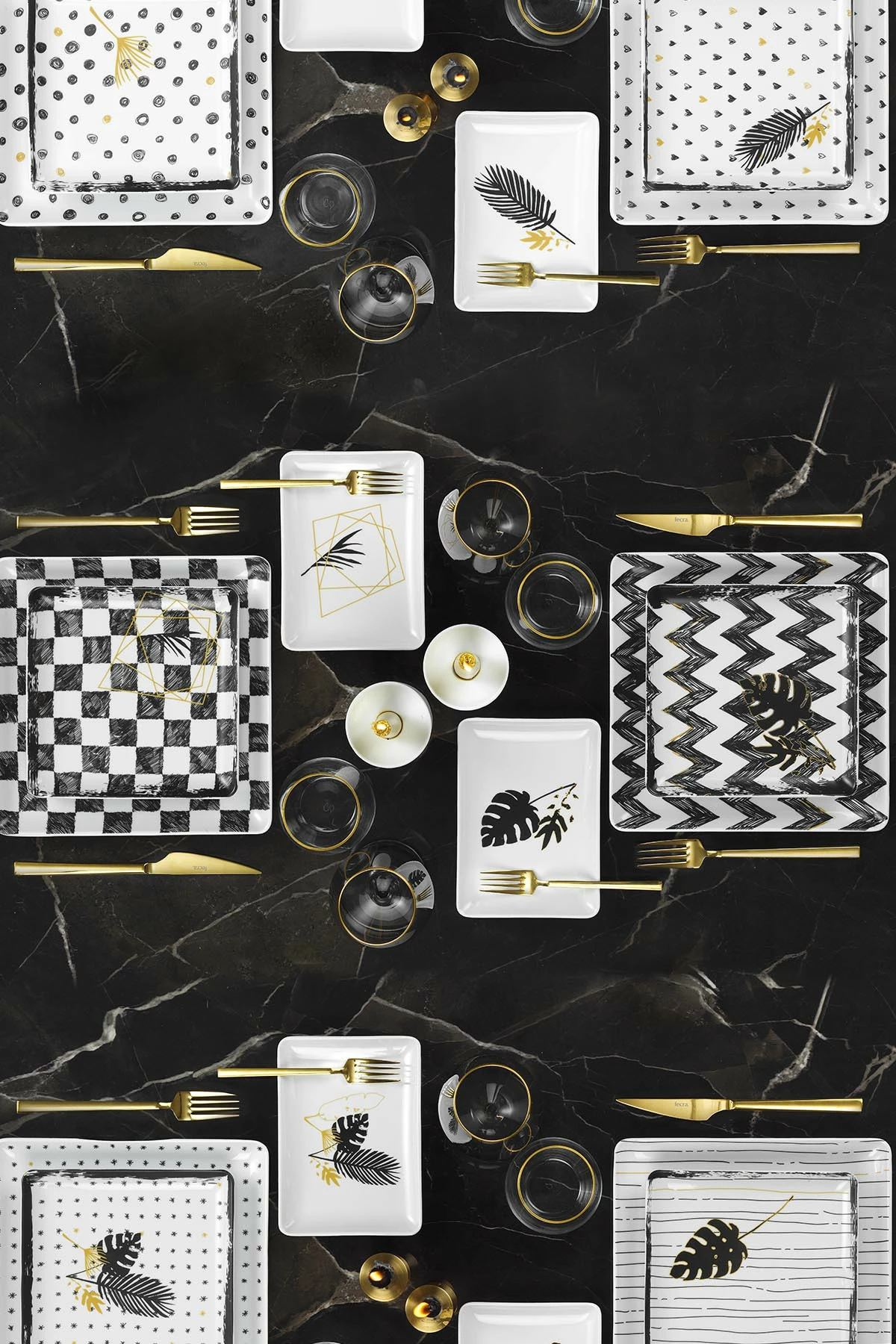 Set pjatash shërbimi, shumëngjyrëshe, 18 copë, Hermia Concept, TAN18Y643011122