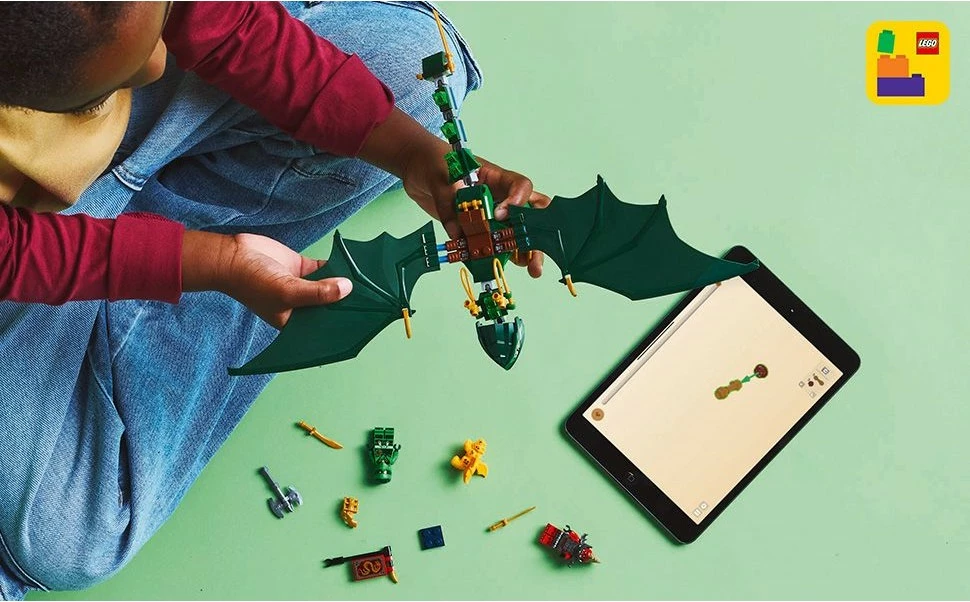 Set ndërtimi LEGO Ninjago 71829 Lloyd Green Forest Dragon 128 pjesë