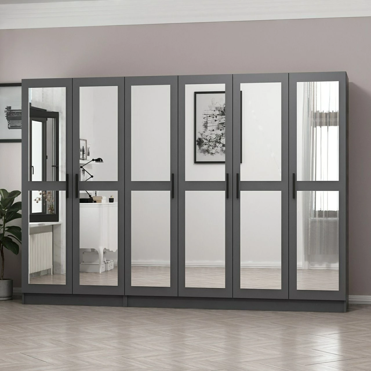 Dollap Skye Decor, ngjyrë antracit, 270x210x52cm