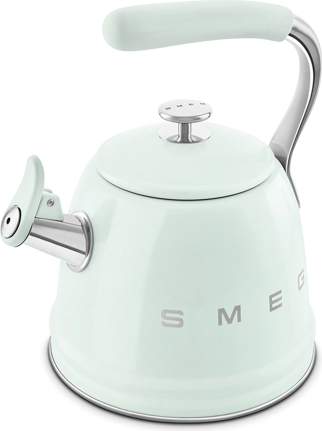 Çajnik me fishkëllimë, Smeg, CKLW2001PG, 2.3 L, inoks, për induksion/gaz/elektrik, jeshile pastel