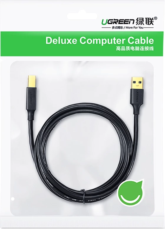 Kabllo printeri Ugreen USB-B në USB-A, 1m, e zezë