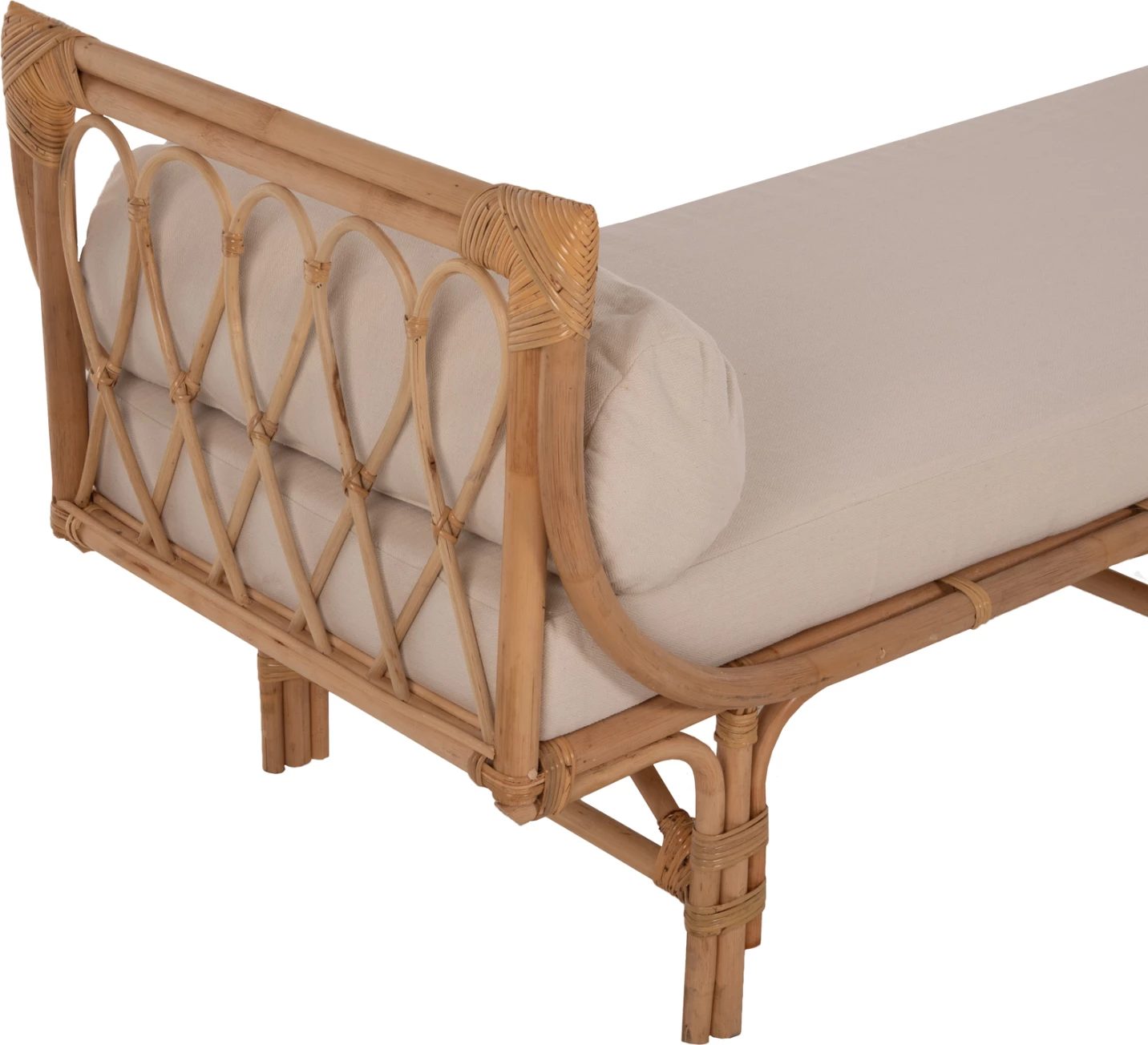 Divan për jashtë CHARMELLA FH9659 natyral rattan-jastëkë bezhë 187x69x76H cm