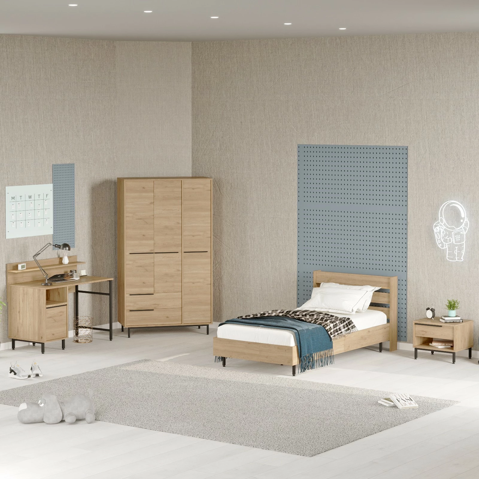 Set dhome për të rinj Skye Decor, ON24-S, ngjyrë lisi