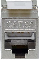 Keystone jack rrjeti EQUIP Cat6A Slim, RJ-45 female, tool-free, shielded, 10GBase-T, set 8 copë, argjendtë