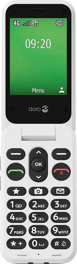 Celular Doro Leva E22, me kapak, ekran 2.8 inç, Single SIM, 1150 mAh, kuq/bardhë