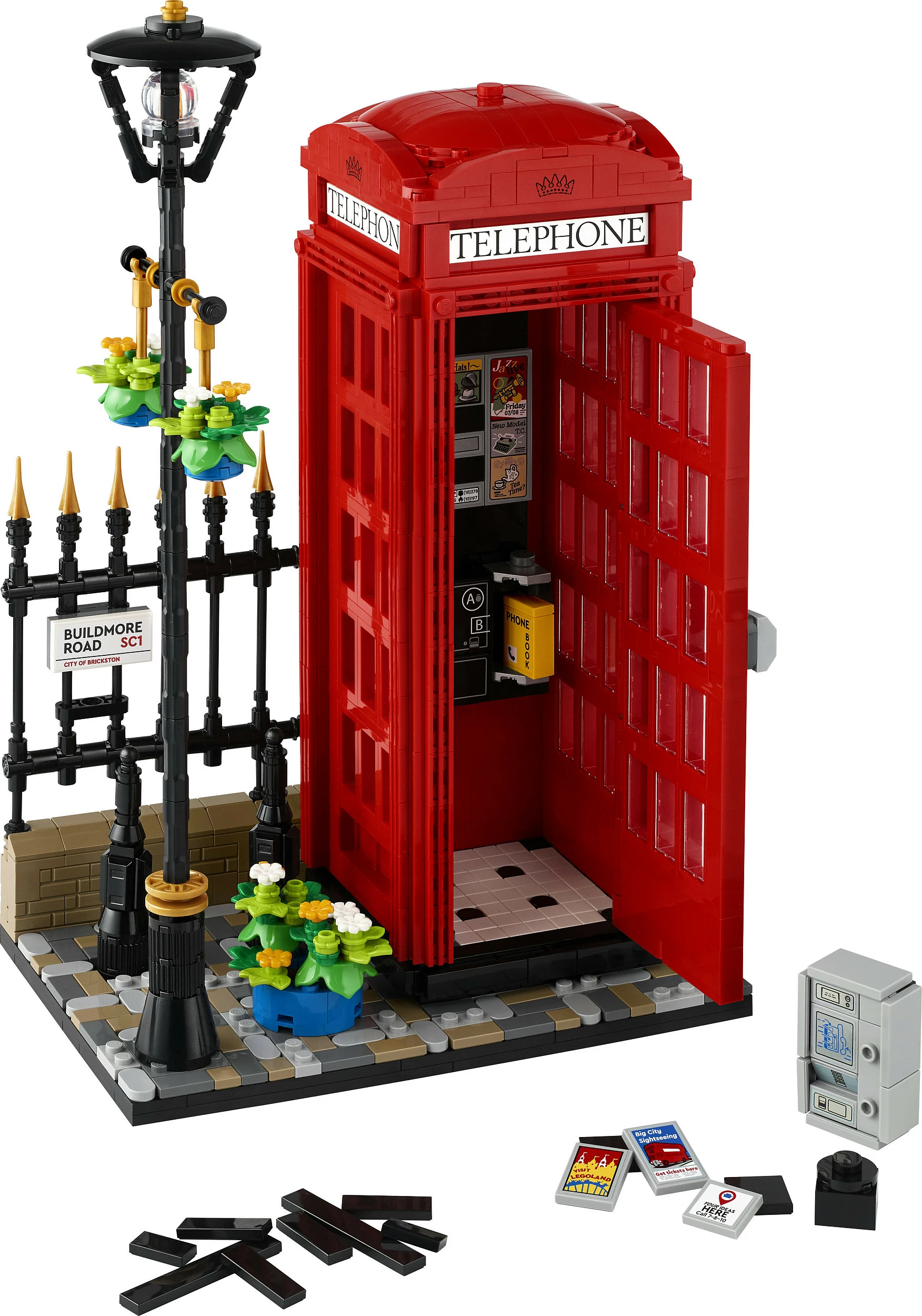Set ndërtimi LEGO Ideas 21347, Kuti telefonike e kuqe londineze, 1460 pjesë, Multikolor