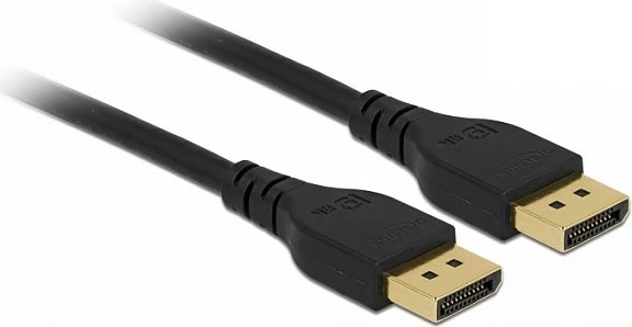 Kabllo DisplayPort DeLOCK DP 1.4, 1 m, 8K 60 Hz, pa kapëse, e zezë