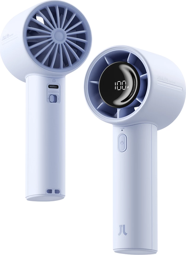 Ventilator dore Jisulife Handheld Fan 10S, bateri 5000mAh, USB-C, 5 nivele, ekran LED, blu 6