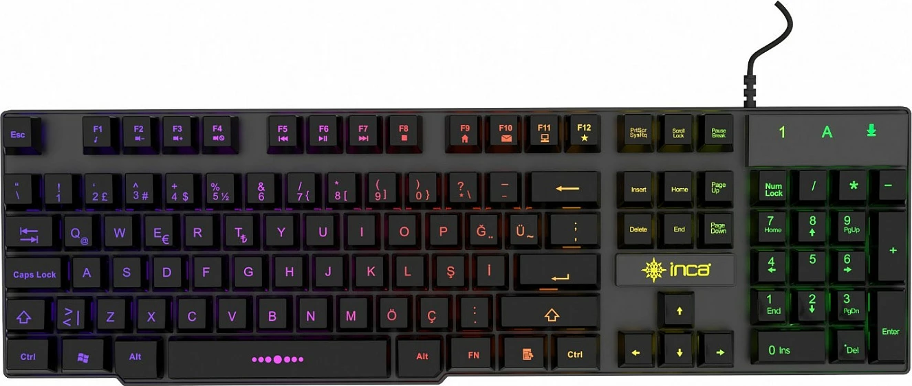 Tastierë gaming Incase IKG-446 Regenbogen, mekanike, RGB, QWERTZ, e zezë