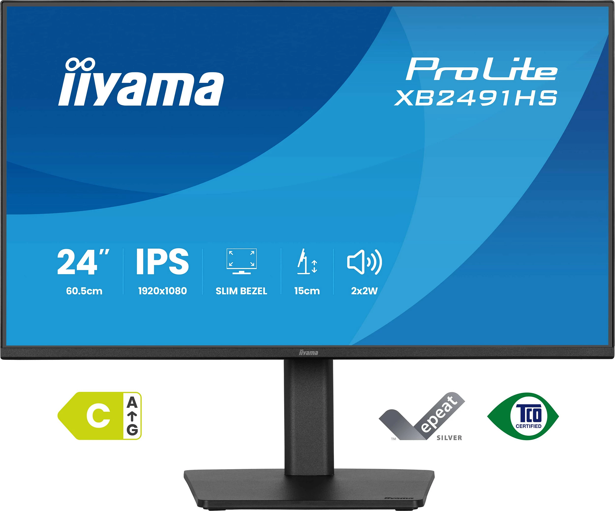 Monitor iiyama ProLite XB2491HS-B1, 24" IPS, Full HD 1920x1080, FreeSync, altoparlantë, i zi