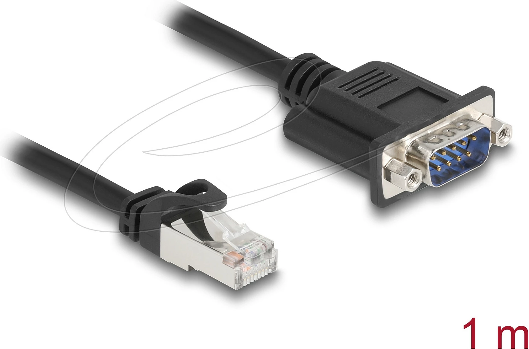 Kabllo adapter DeLOCK 64351 RJ-45 në DB-9, Cat5e, 1 m, e zezë