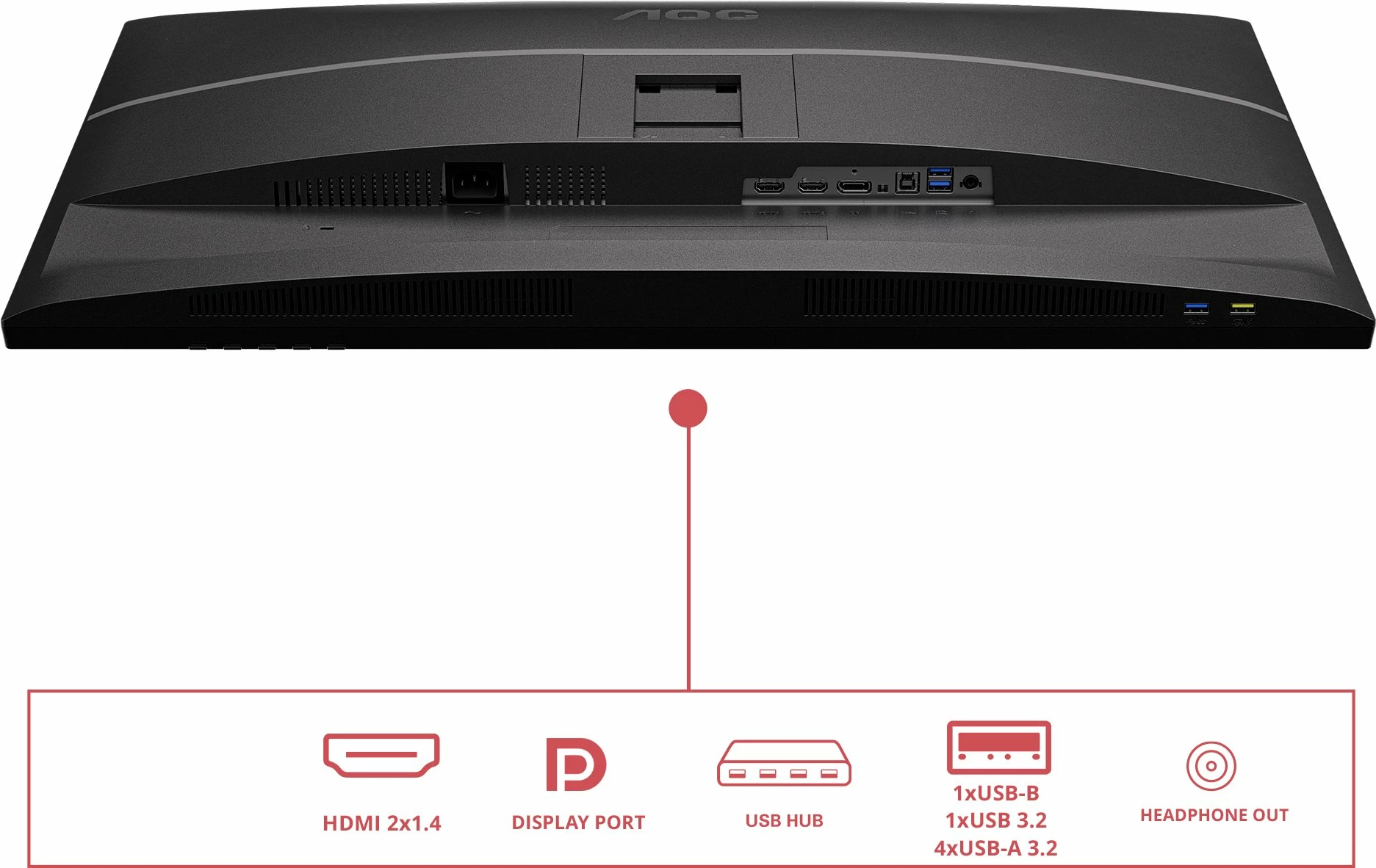 Monitor AOC Q32E4U 31.5" IPS WQHD 100Hz 4ms me altoparlantë, USB HUB, i rregullueshëm në lartësi, i zi