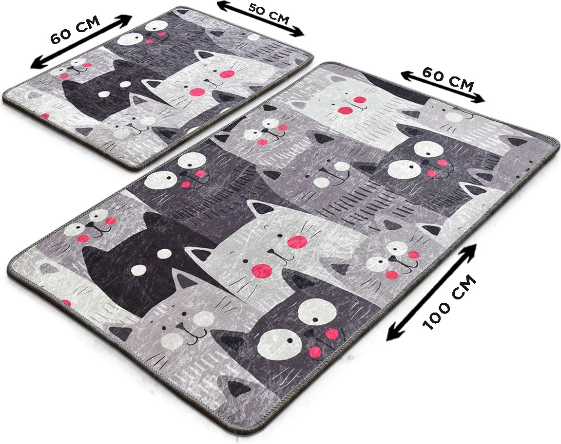 Set tapetash për banjo, 2 copë, Mijölnir Meow, gri