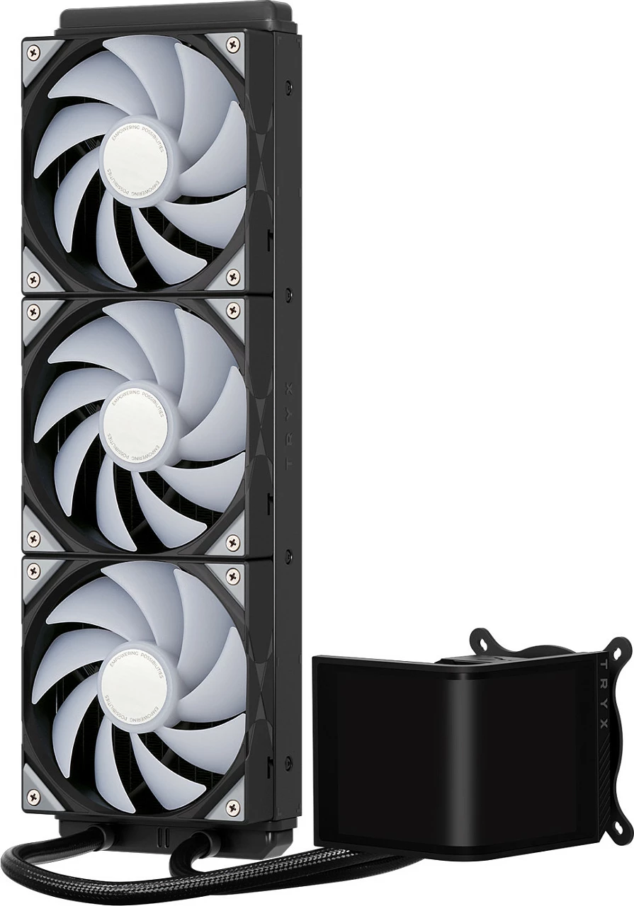 Ftohës uji për CPU TRYX PANORAMA SE ARGB 360, radiator 360mm, ekran 3D AMOLED, ARGB, zi