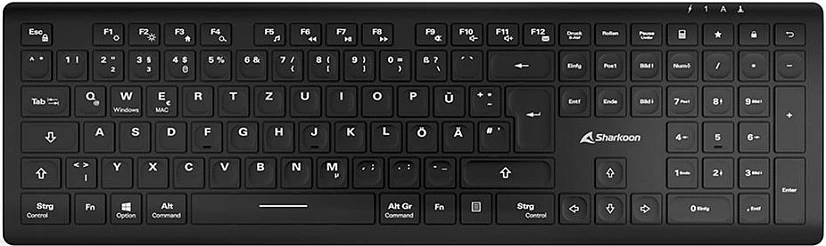 Tastierë Sharkoon OfficePal K30W, DE layout, Rubberdome, e zezë