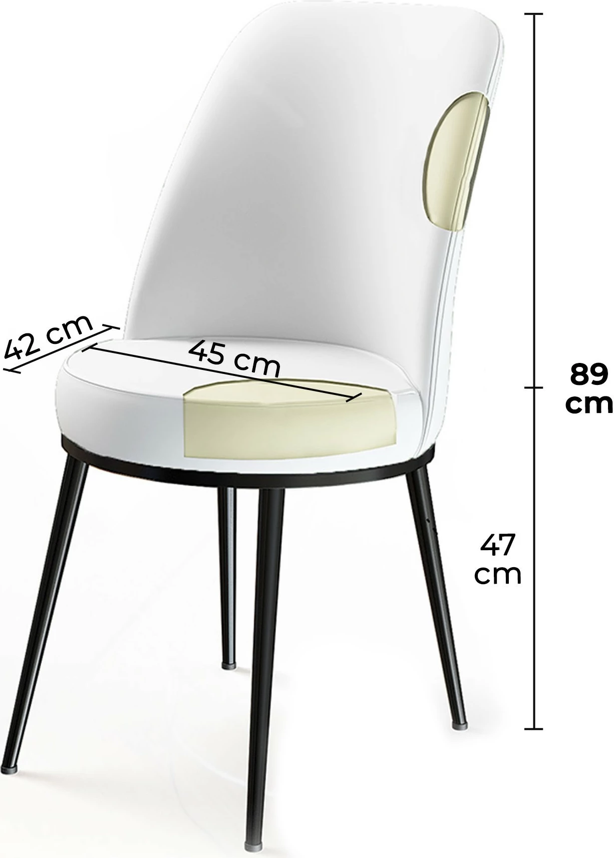 Set karrigesh (4 copë) Hanah Home, Dexa, fume dhe e bardhë