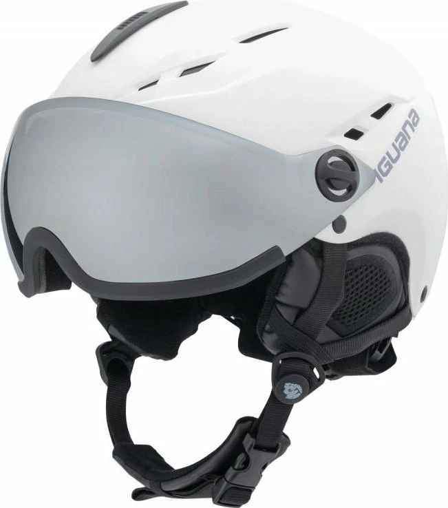 Helmet skijimi Iguana IBRON, madhësi L, me vizor, unisex, e bardhë
