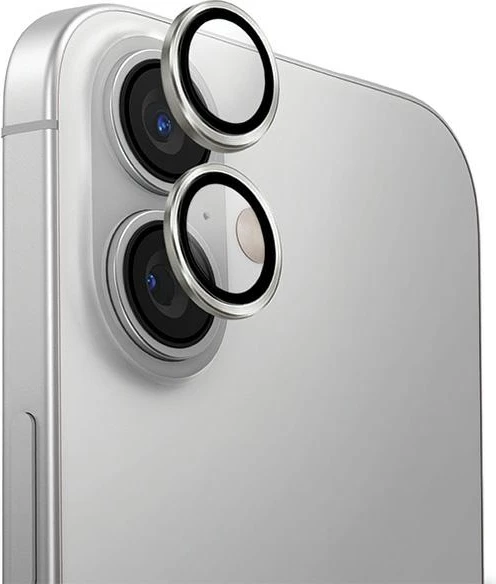 Mbrojtës lentash alumini UNIQ Optix për iPhone 16 / iPhone 16 Plus, Argjend