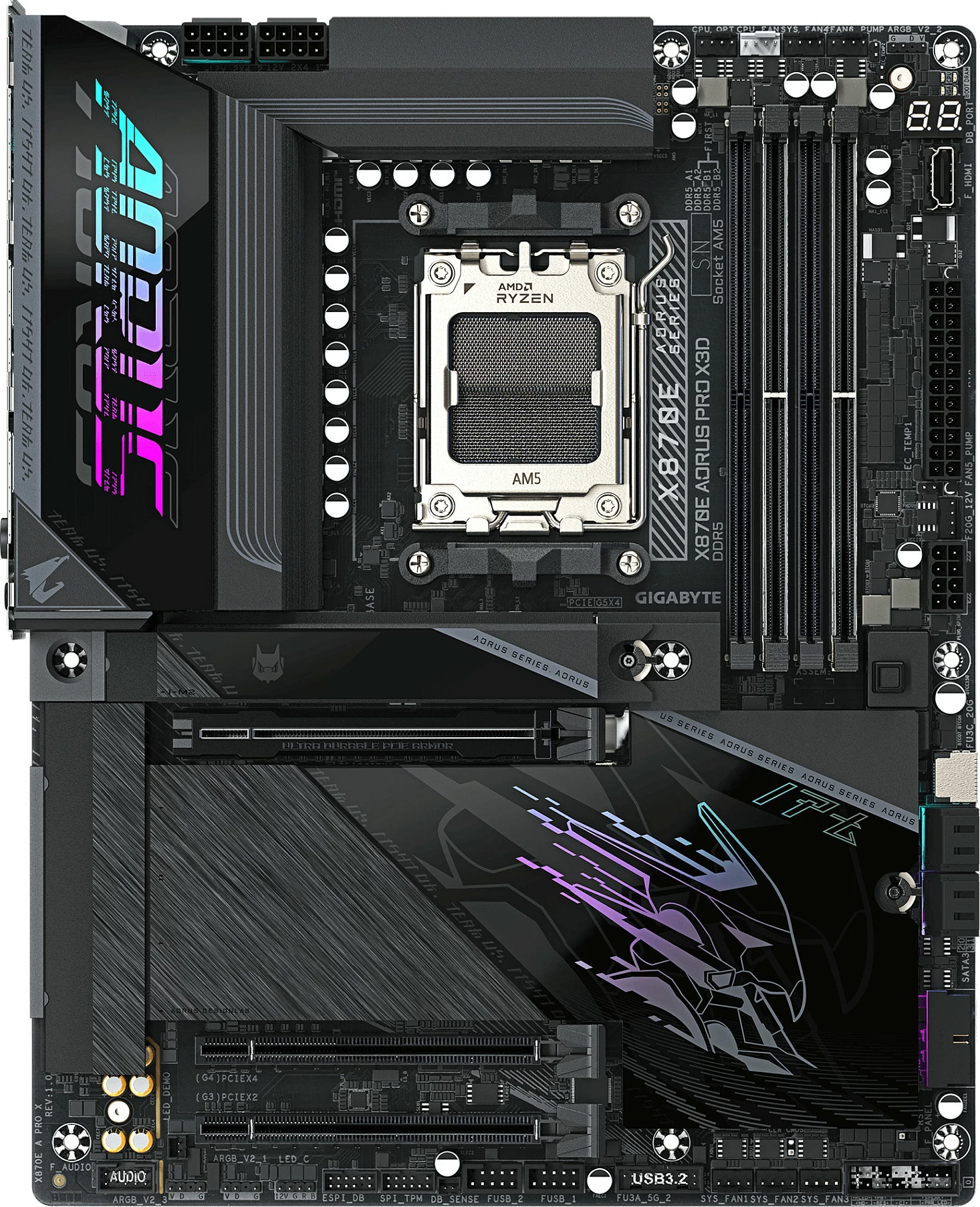 Pllakë amë Gigabyte X870E AORUS PRO X3D, Socket AM5, DDR5 9000MHz (OC), Wi-Fi 7, 5GbE, USB4, e zezë