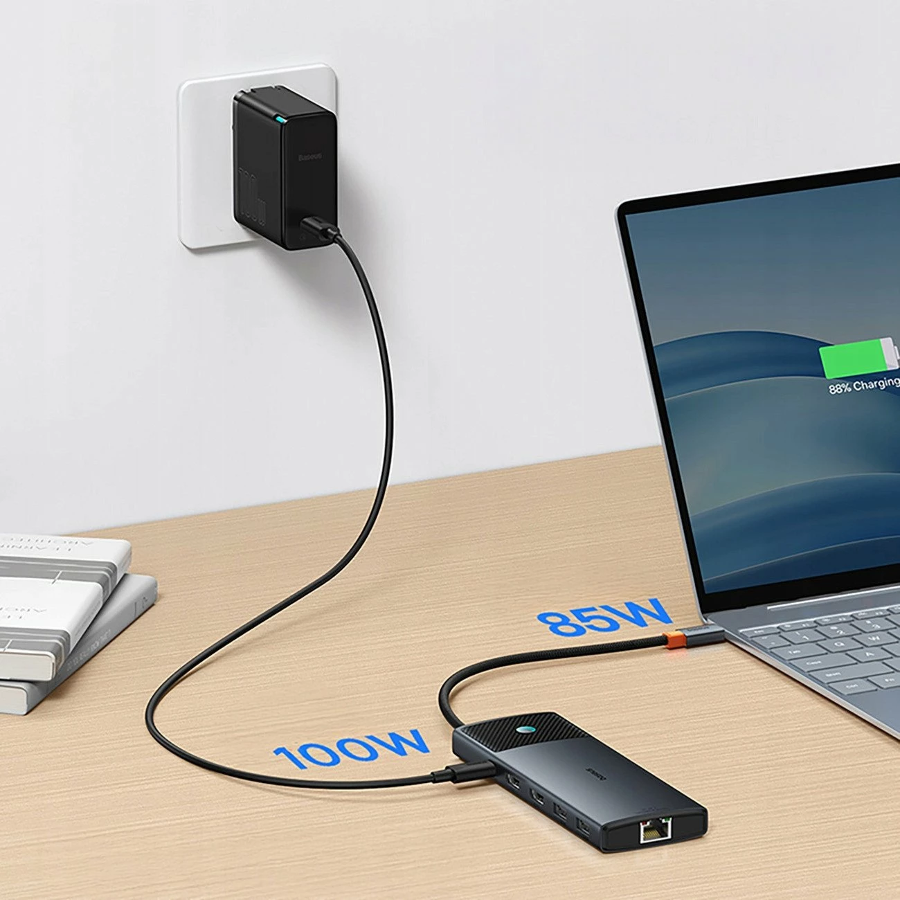 Hub USB-C Baseus Metal Gleam II 10n1, 2x HDMI 4K, RJ45, SD/TF, PD 100W, gri