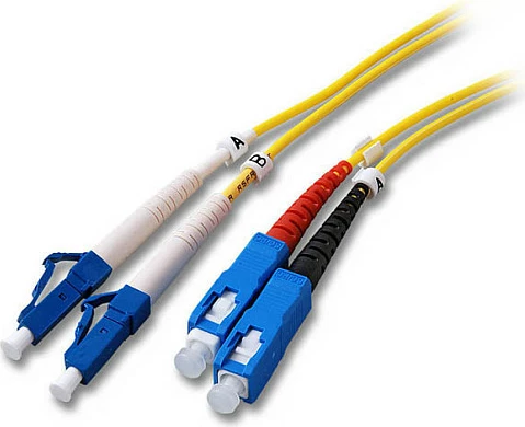 Kabllo fiber optike EFB Elektronik, LC-SC, OS2 9/125, duplex, 2 m, LSZH, e verdhë