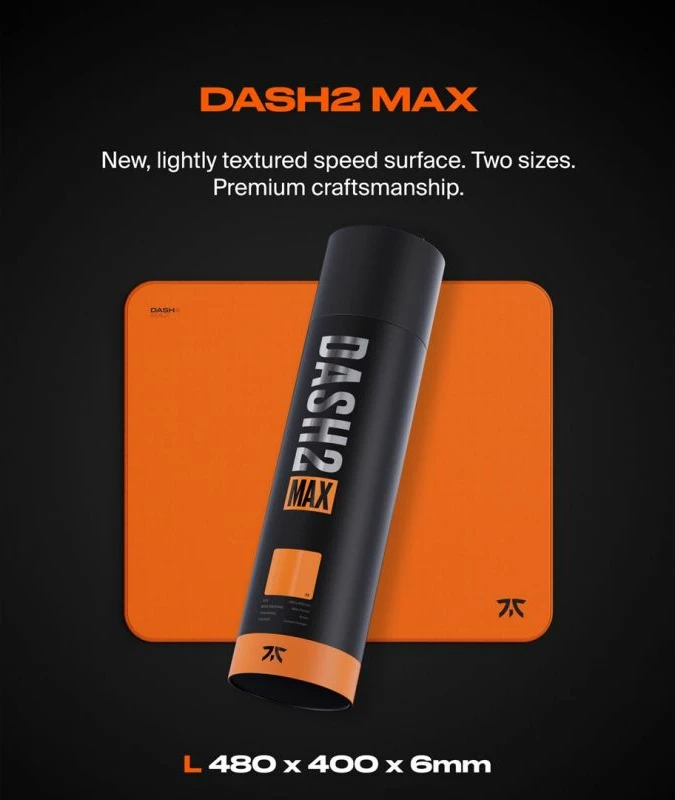 Mouse pad gaming Yakimasport DASH2 MAX L, portokalli