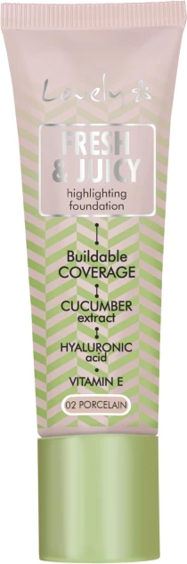 Fondatinë për femra Lovely Fresh & Juicy Foundation 02 Porcelain, 25g