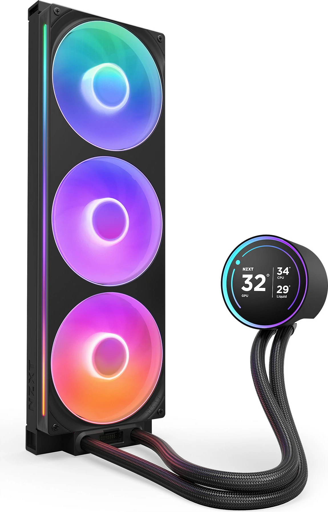 Ftohës uji AIO për CPU NZXT Kraken Elite V2 420 RGB RL-KR42E-B2, 3x140mm, ekran IPS, i zi