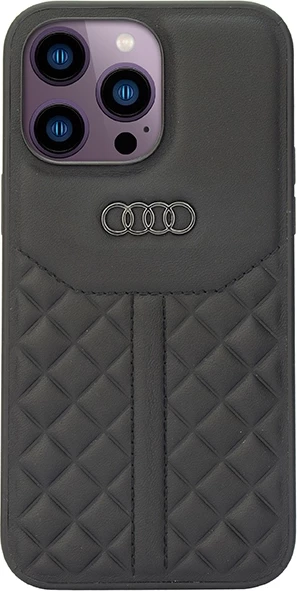 Mbështjellës Audi Genuine Leather për iPhone 14 Pro Max 6.7", i zi