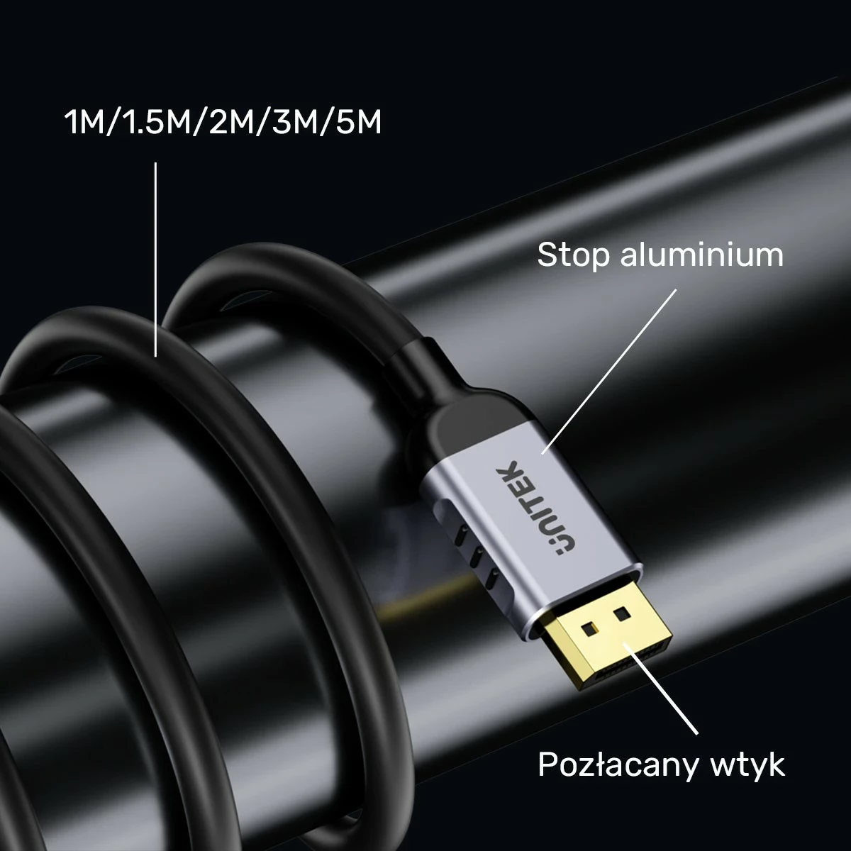 Kabel DisplayPort Unitek 1.4, 1m, 8K 60Hz, 4K 240Hz, e zi
