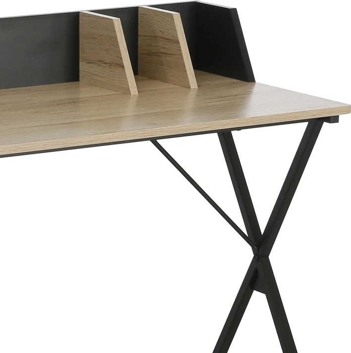 Tavolinë pune Zervan, melaminë, ngjyrë natyrale-e zezë, 90x50x85cm