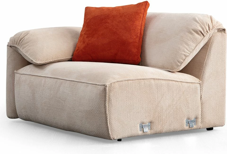 Kënd-sofë Atelier del Sofa, Flamingo Corner 3 (L1+O1+C+1,5R), krem dhe portokalli