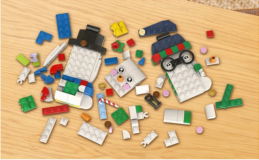 Set LEGO 40812 Snowman Ornaments, 168 copë, shumëngjyrësh