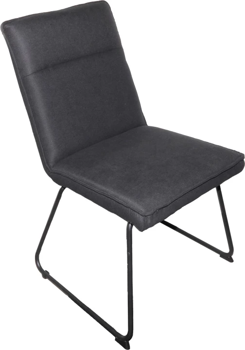 Karrige Essential, set prej 4 copë, material stof i zi, këmbë metalike të zeza, 54x59x89cm