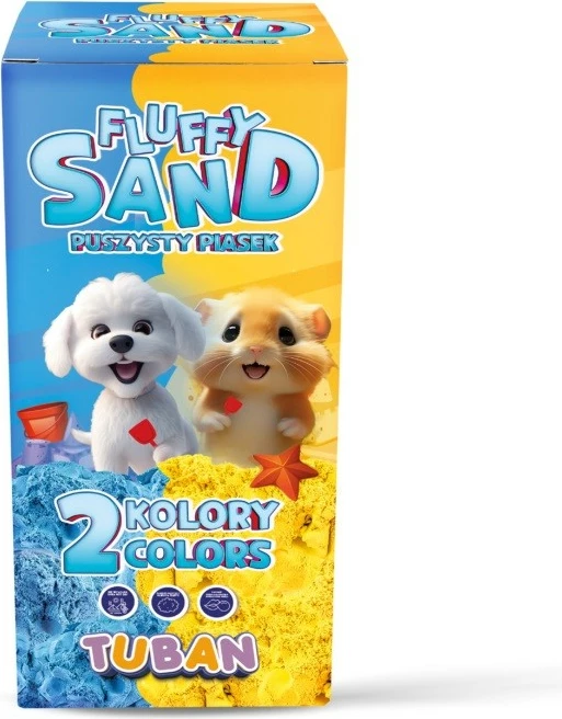 Set rërë kinetike TUBAN Fluffy Sand, TU3790, 2 ngjyra, Blu dhe e verdhë