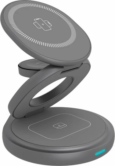 Karikues pa kabllo magnetik 3-në-1 ICYBOX IB-SH101-CH 15W USB-C, antracit/gri