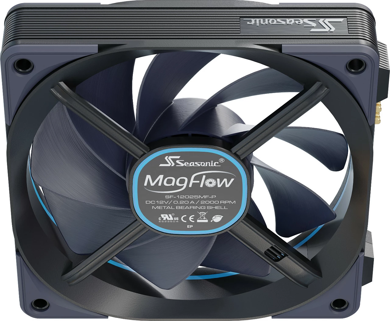 Ventilator kase Seasonic MagFlow 12cm, 2000 RPM, i zi