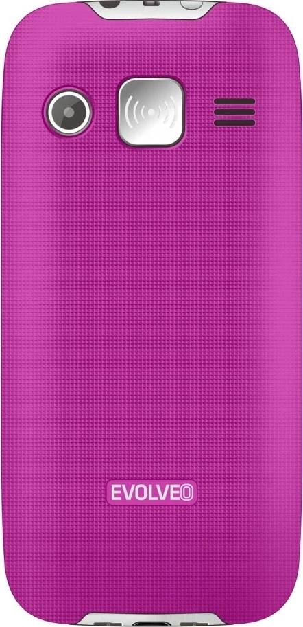 Telefon me butona Evolveo Easyphone XR MPN 23514, ekran me ngjyra, butona të mëdhenj, SOS, USB-C, bazë karikimi, rozë