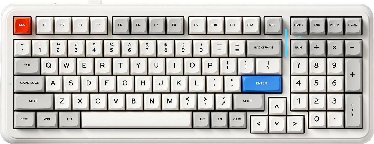 Tastierë mekanike Mchose K99, 96%, RGB, wireless/wired, bardhë