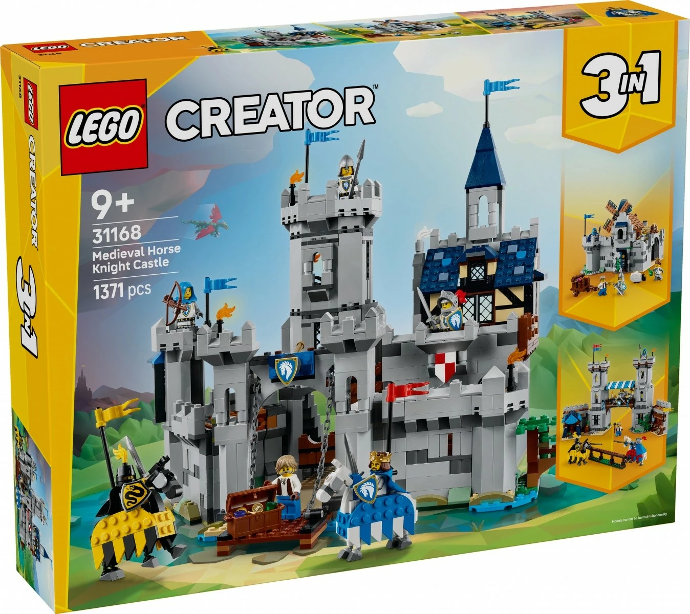 Set ndërtimi LEGO Creator 3-in-1 Medieval Knight's Castle 31168, 1371 pjesë, plastikë