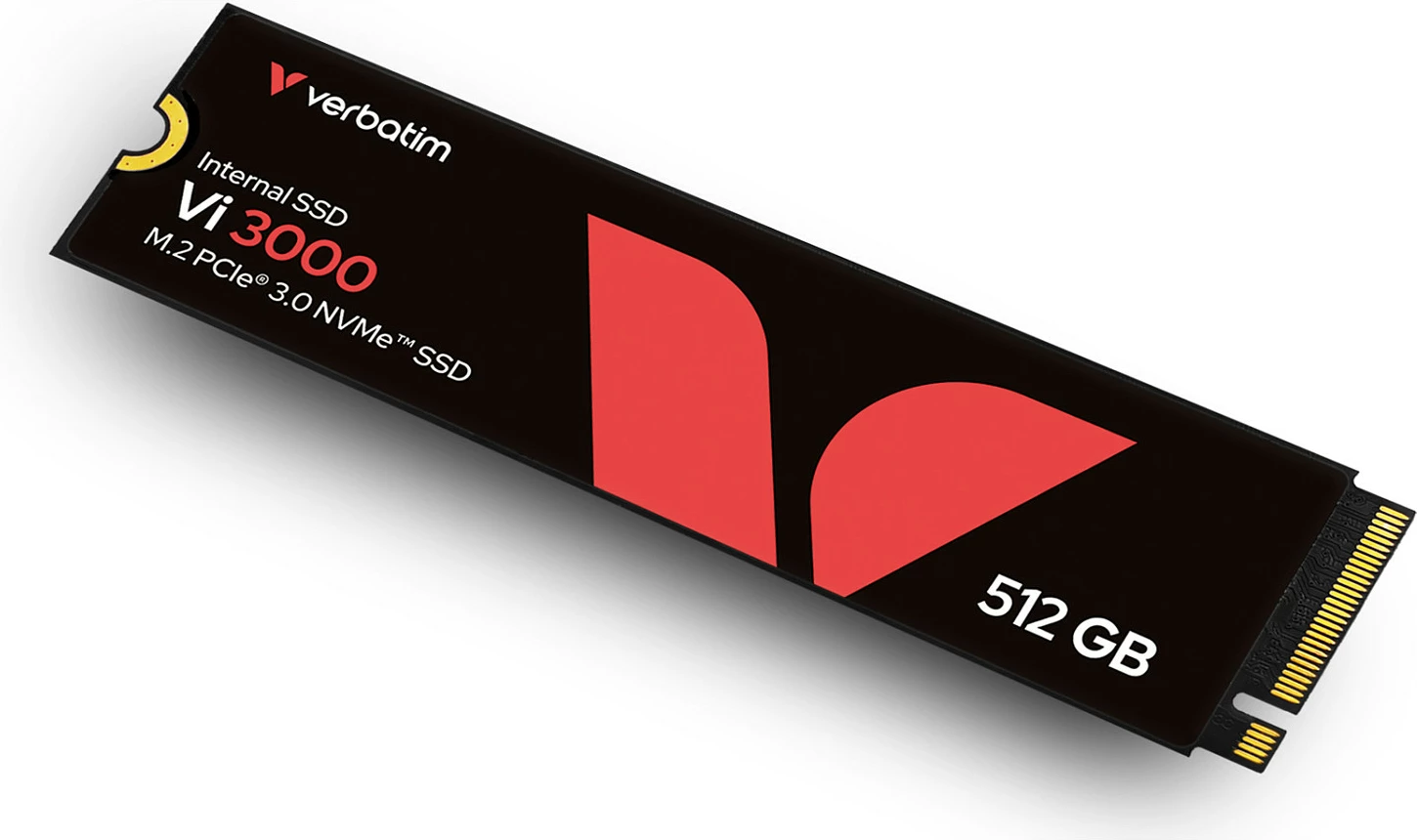 SSD Verbatim Vi3000 PCIe NVMe M.2 2280, 512GB, 3100MB/s, e zezë/kuqe
